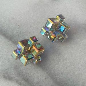 Ice Cube Swarovski Clip On Earrings